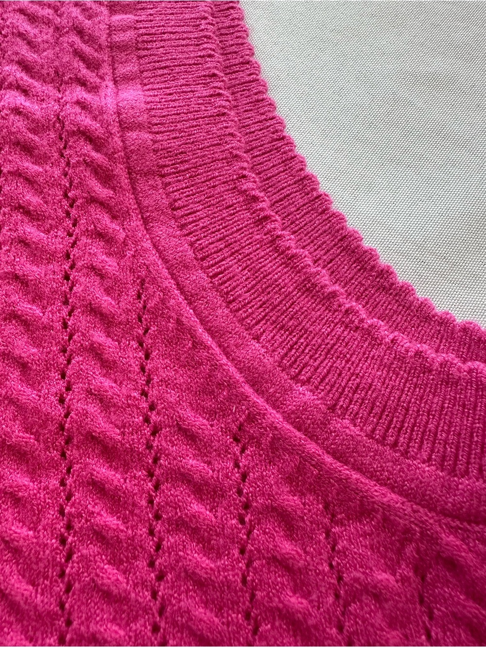 Sleeveless Pink Cable Knit Sweater, Free Assembly NWT S, crewneck pullover - Picture 6 of 8
